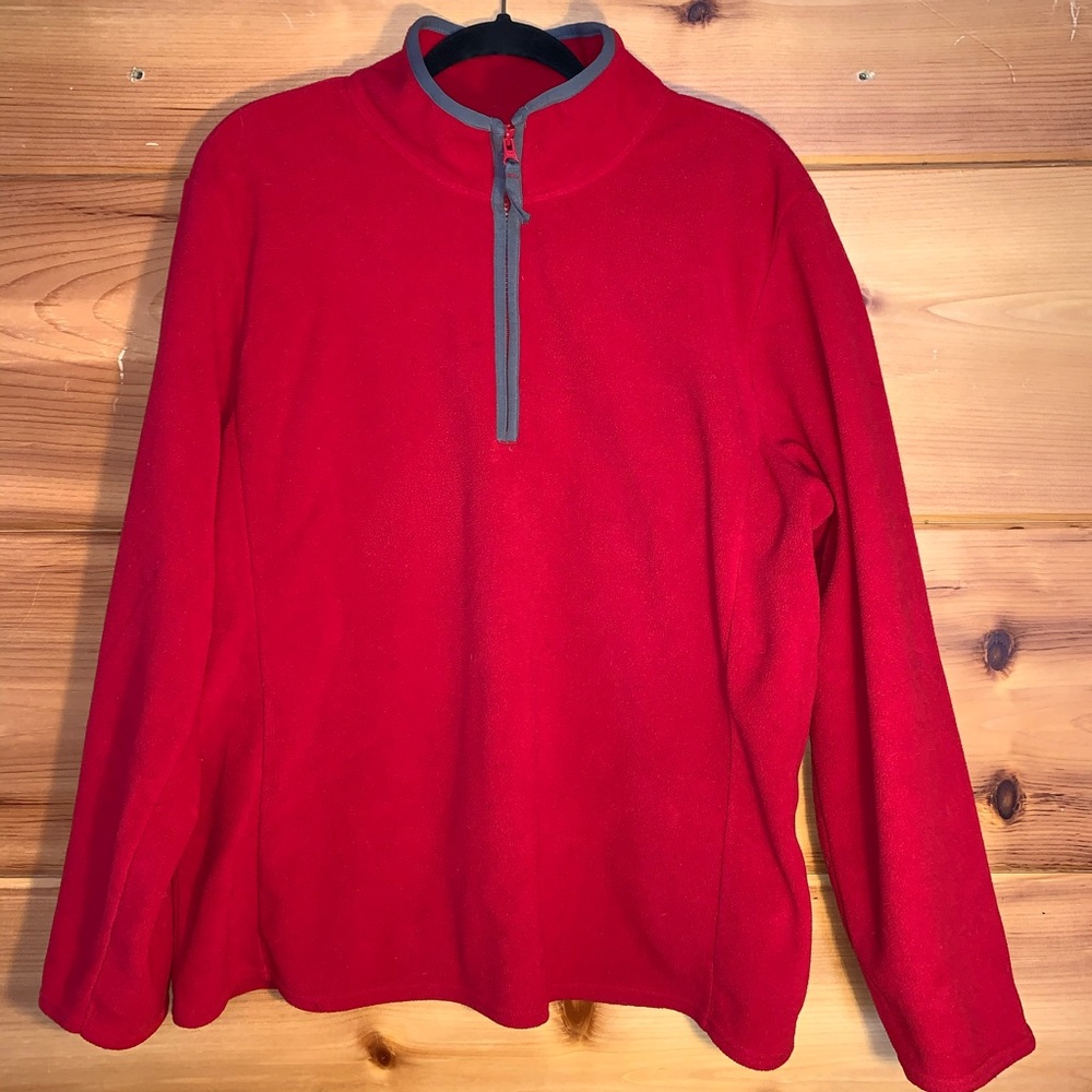 Old Navy Red 1/4 Zip Fleece Pullover 2XL